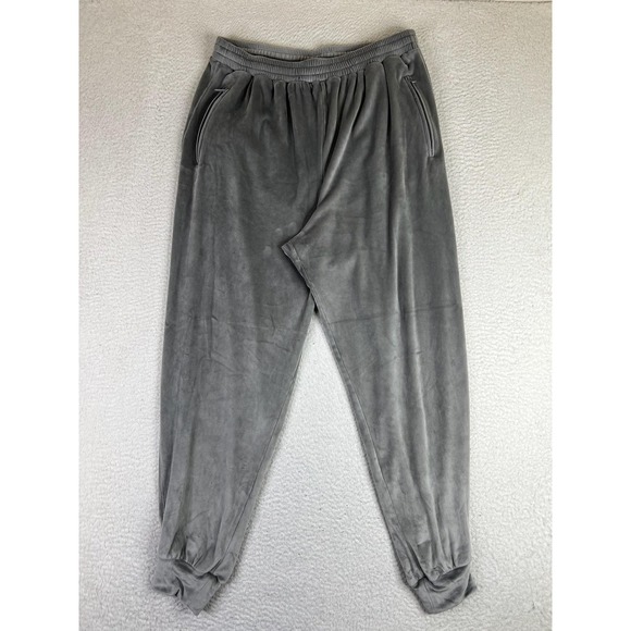 SKIMS Pants - SKIMS Jogger Pants Womens Large Gray Velour Elastic Waist Zip Pockets Soft
